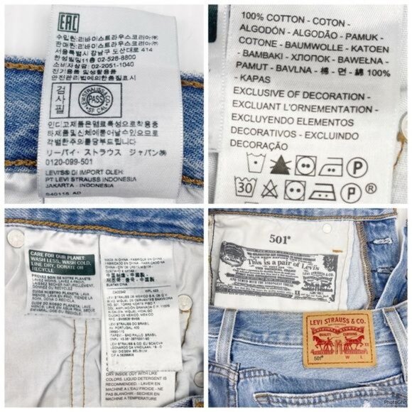 LEVI'S 501 High Rise Denim Shorts distressedSansome Stranger frayed hem 25 - Picture 10 of 11